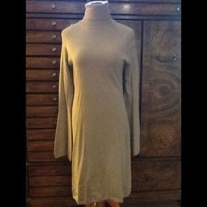 Women's NWT BCBG Elegant Beige Sweater Turtleneck Dress